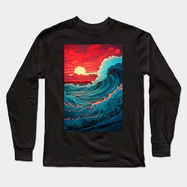 Wave Long Sleeve T-Shirt by ananastya